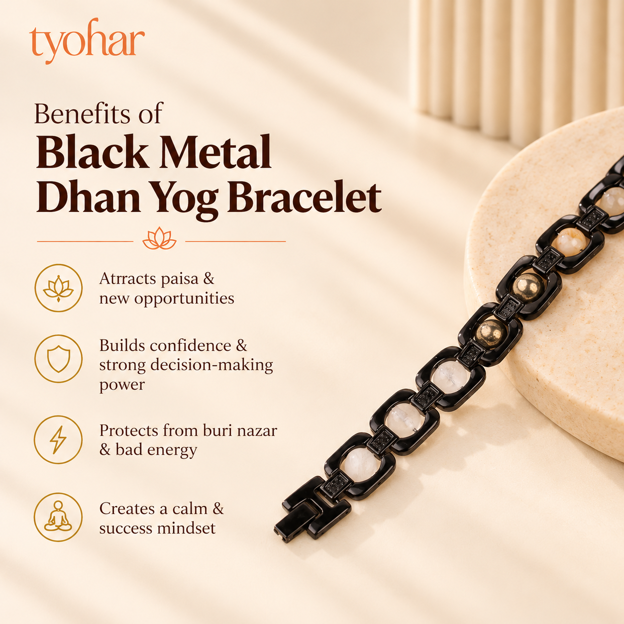 Dhanyog Bracelet | 5 Powerful Crystals + FREE Selenite Plate