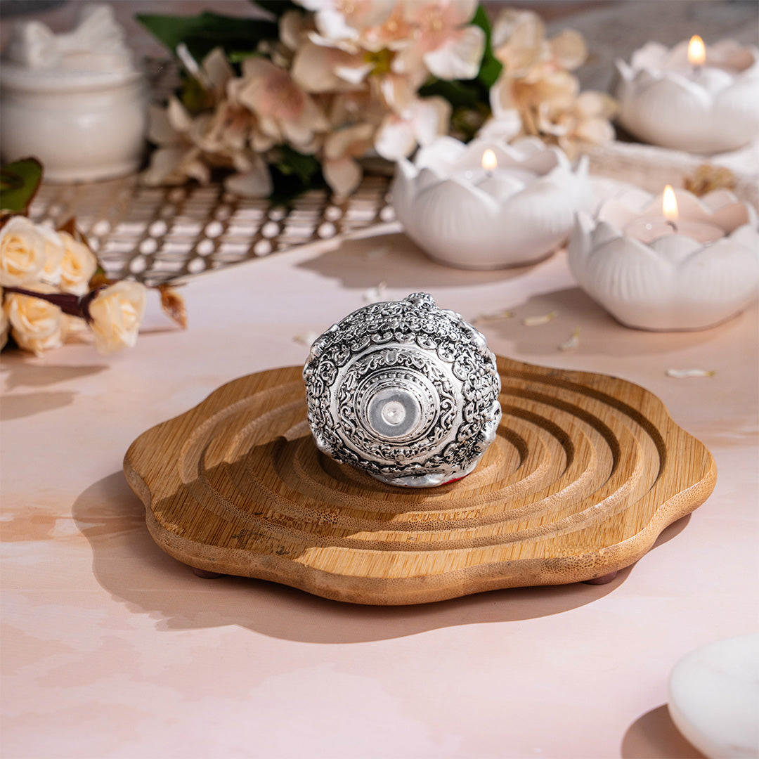 Shree Ganesh Shankh - Silver Plated (7 Inch)