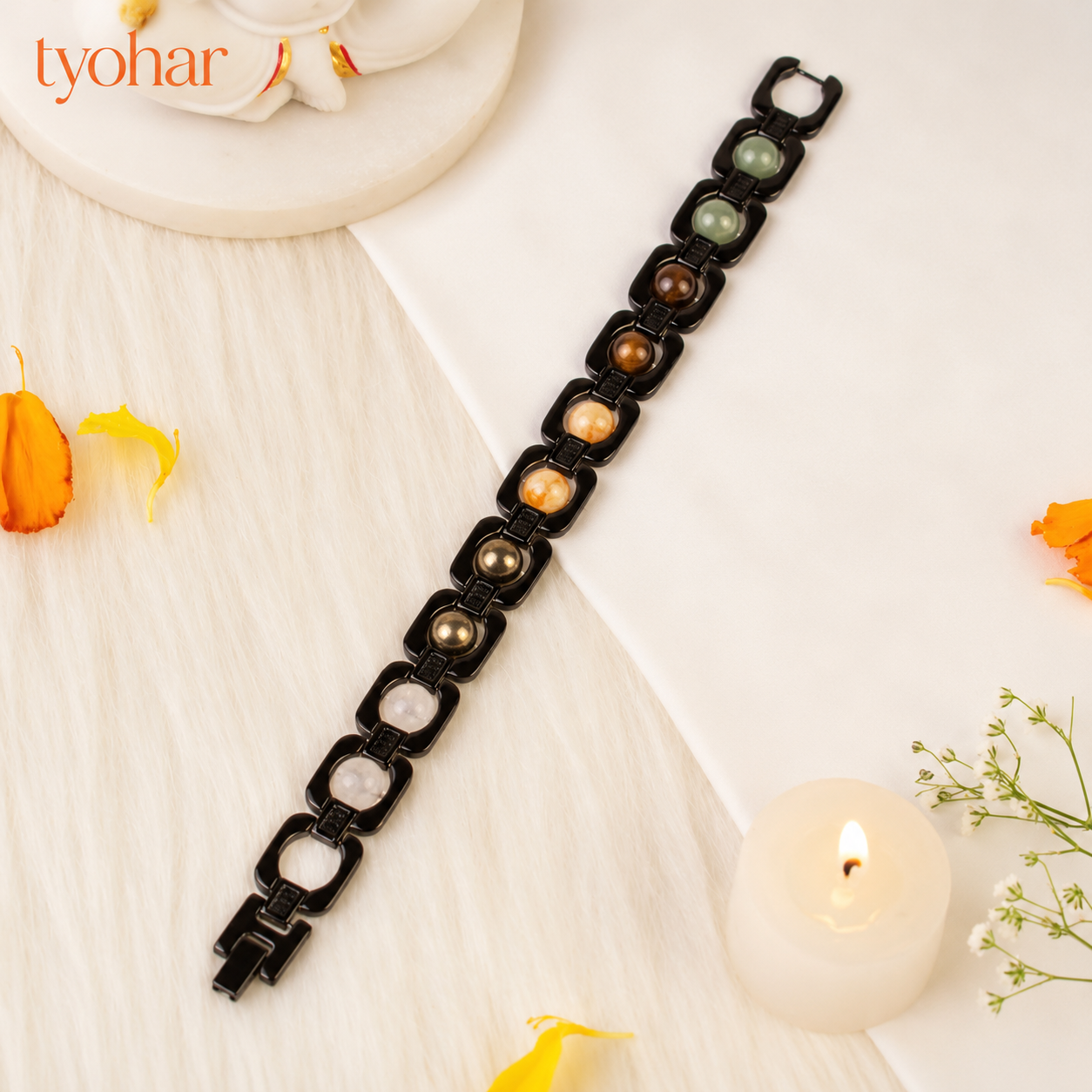 Dhanyog Bracelet | 5 Powerful Crystals + FREE Selenite Plate