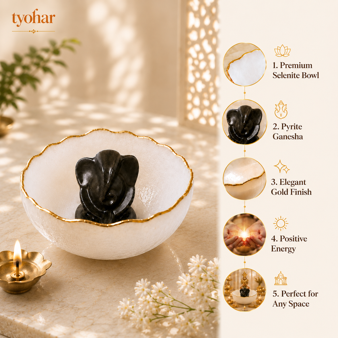 Pure Selenite Money Bowl with Real Gold Lining