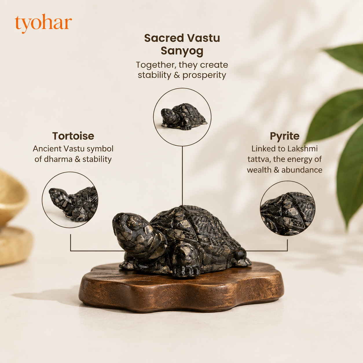 Raw Pyrite Tortoise For Vastu, Feng Shui & Prosperity