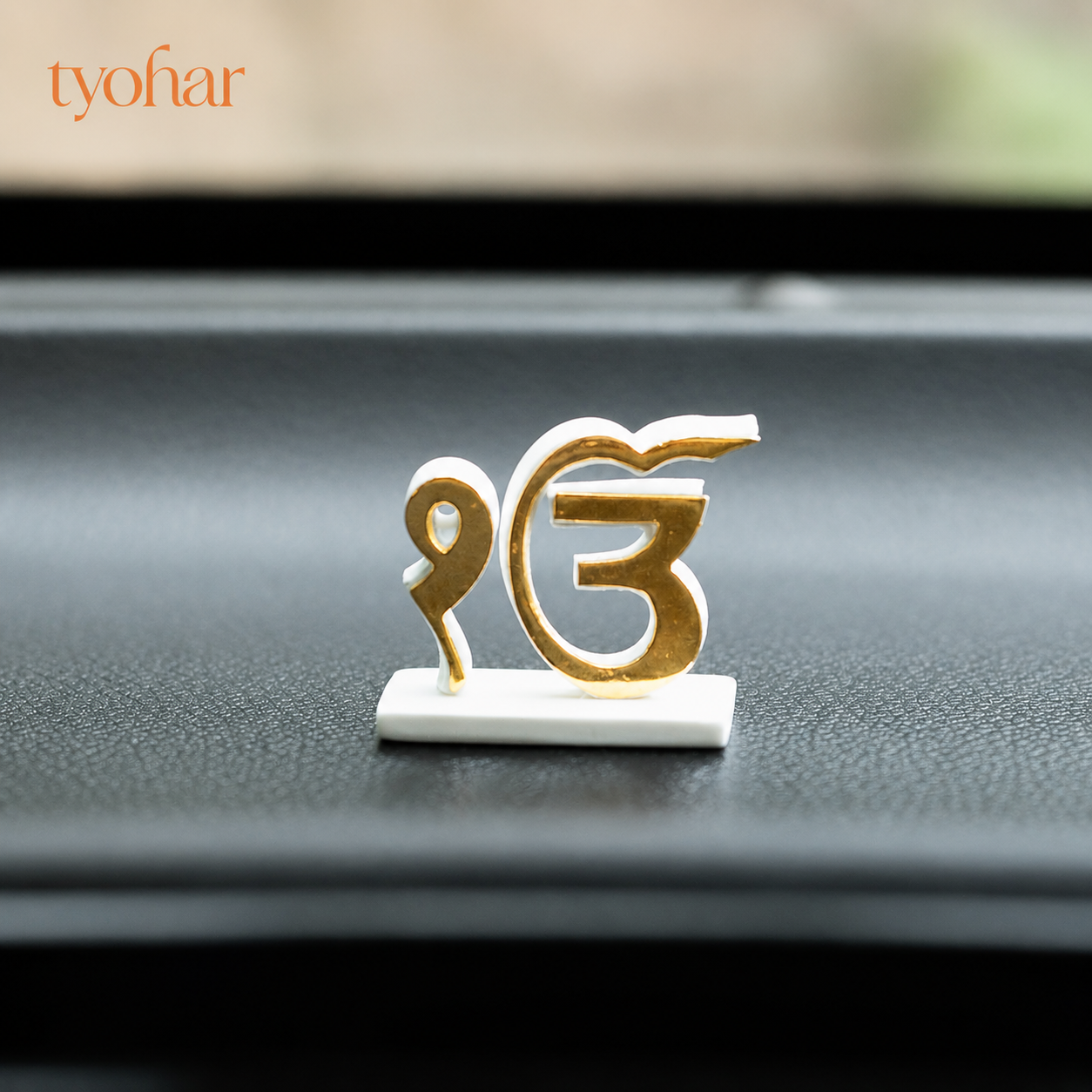 Ek Onkar & Khanda Car Dashboard | Pure Gold Plated