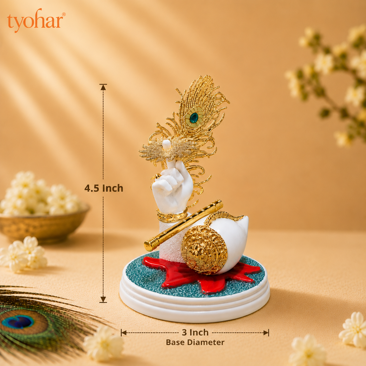 Shree Vishnu's Divine Hand | Pure 24K Gold Plated