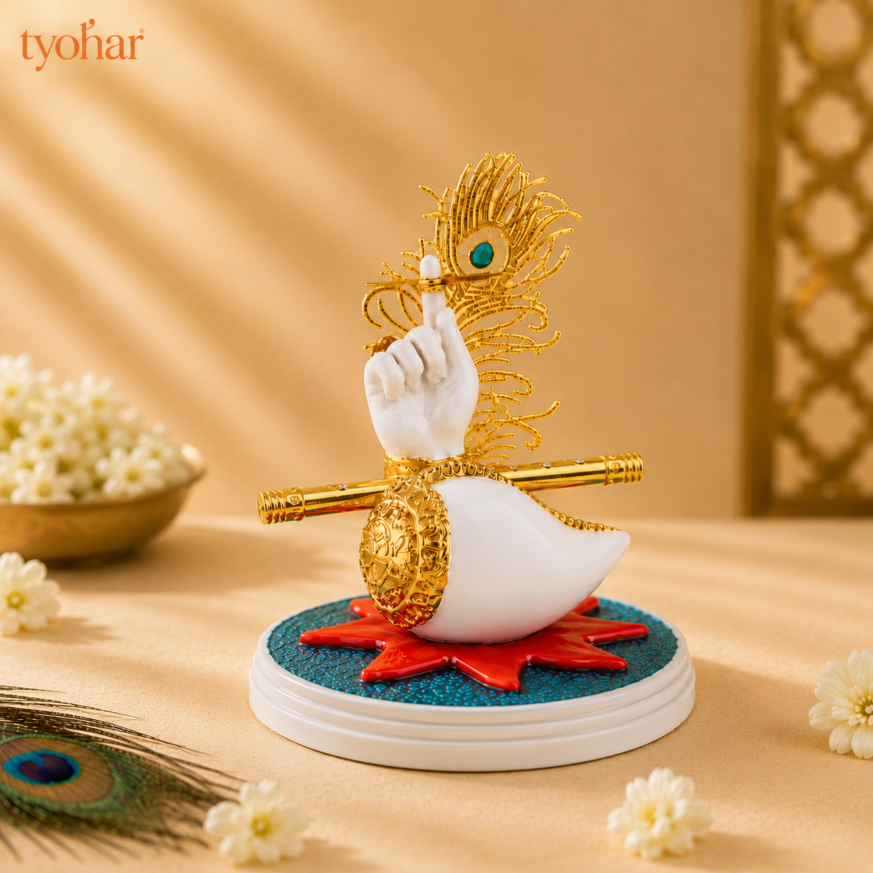 Shree Vishnu's Divine Hand | Pure 24K Gold Plated