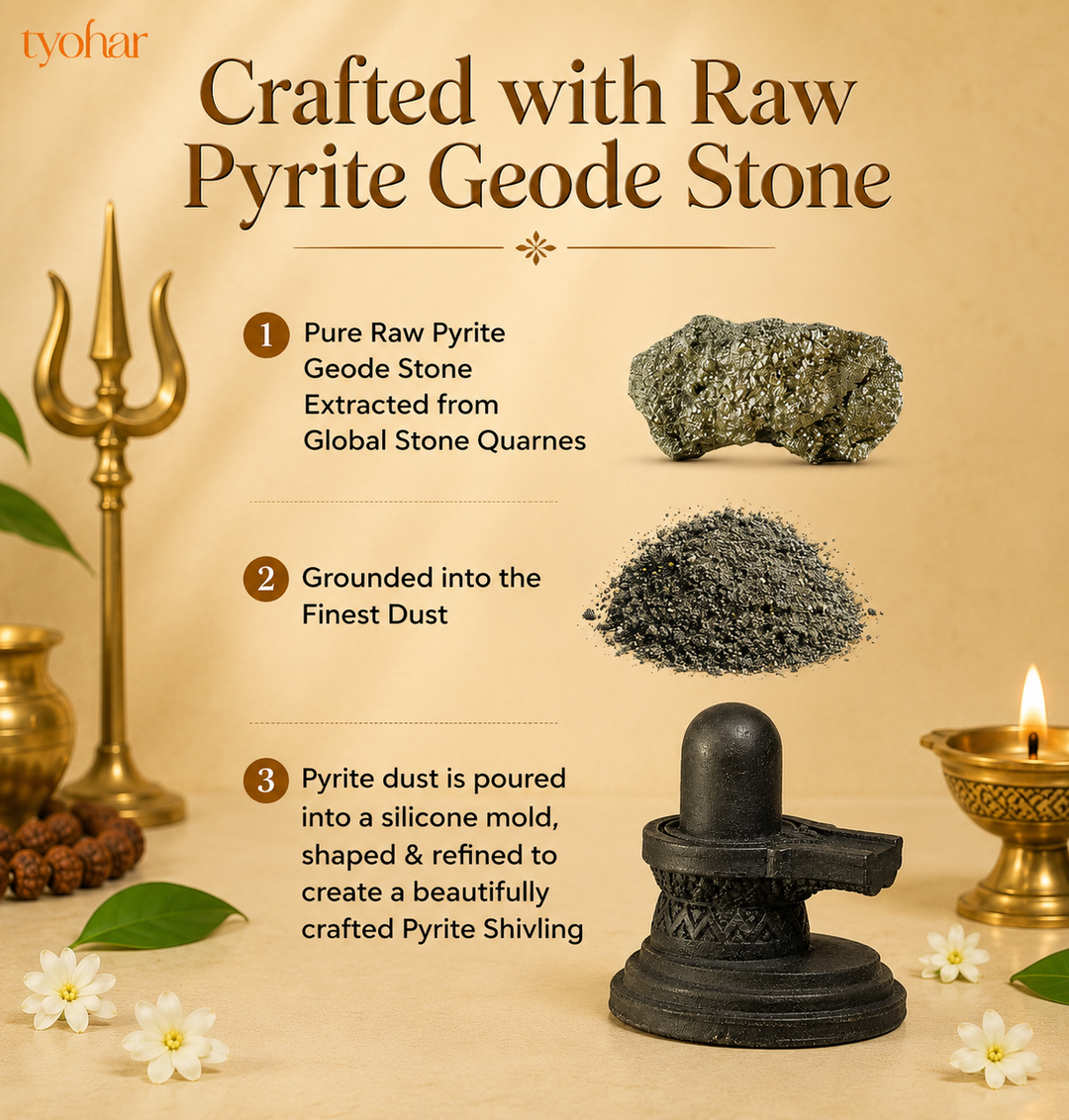 Pyrite Shivling & Nandi | Attract Abundance, Prosperity & Shiv Ji's Blessings