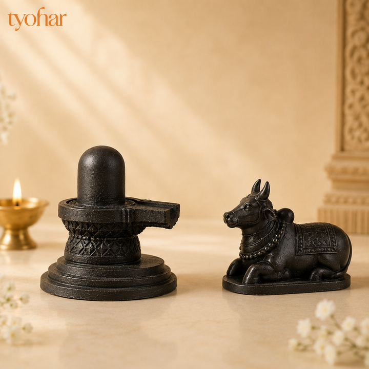 Pyrite Shivling & Nandi | Attract Abundance, Prosperity & Shiv Ji's Blessings