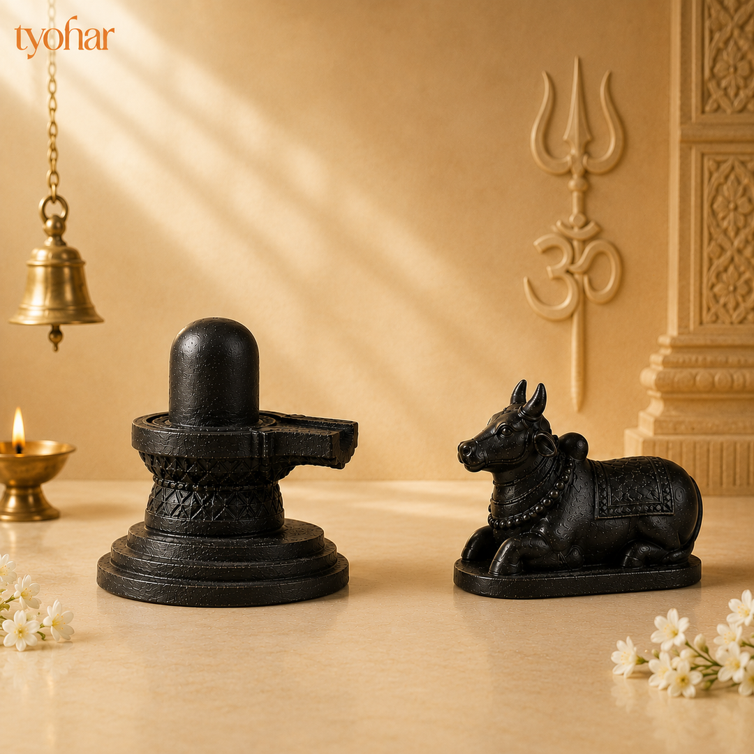 Pyrite Shivling & Nandi | Attract Abundance, Prosperity & Shiv Ji's Blessings