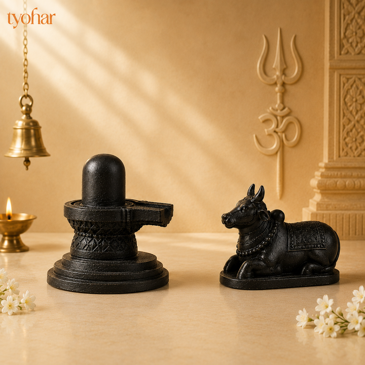 Pyrite Shivling & Nandi | Attract Abundance, Prosperity & Shiv Ji's Blessings