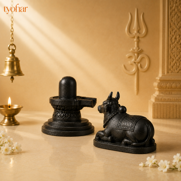 Pyrite Shivling & Nandi | Attract Abundance, Prosperity & Shiv Ji's Blessings
