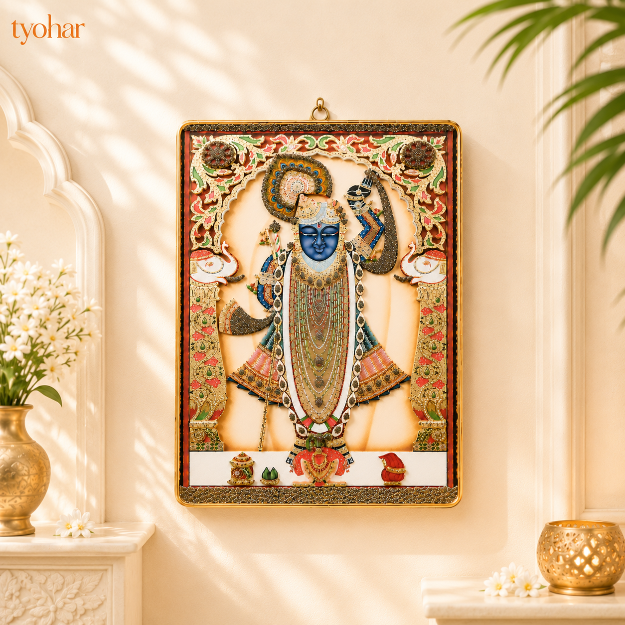 Ranchhod Raai Shreenathji | Pure Pyrite Studded Frame