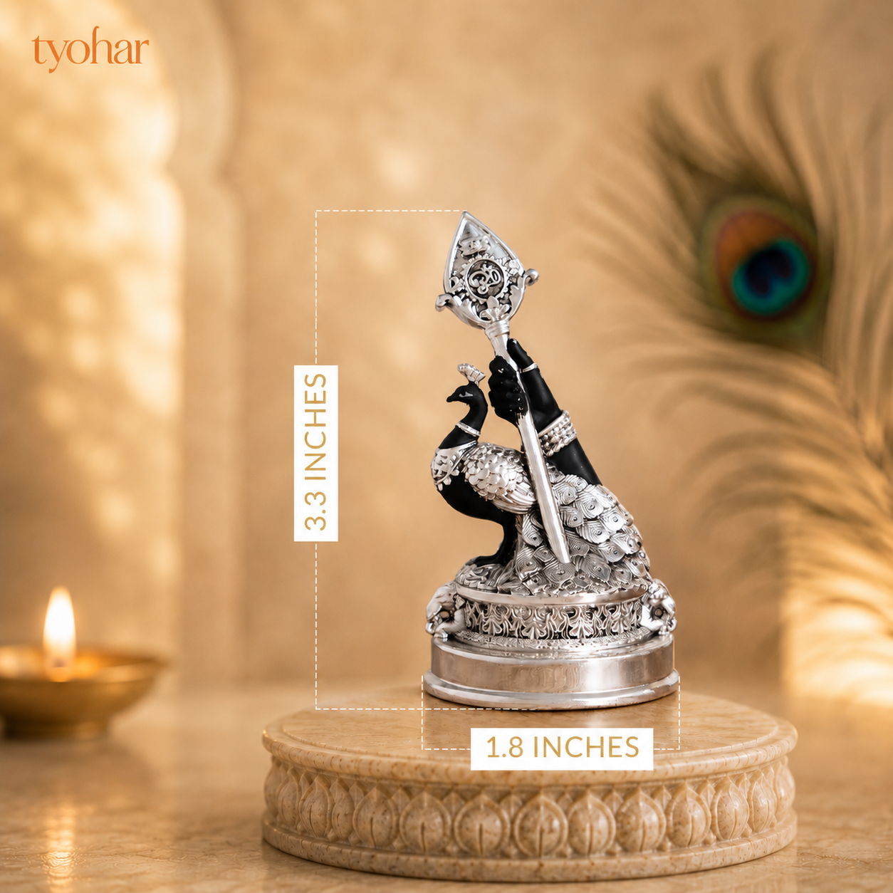 Vel Mayil Murugan Idol (999 Silver Plated)