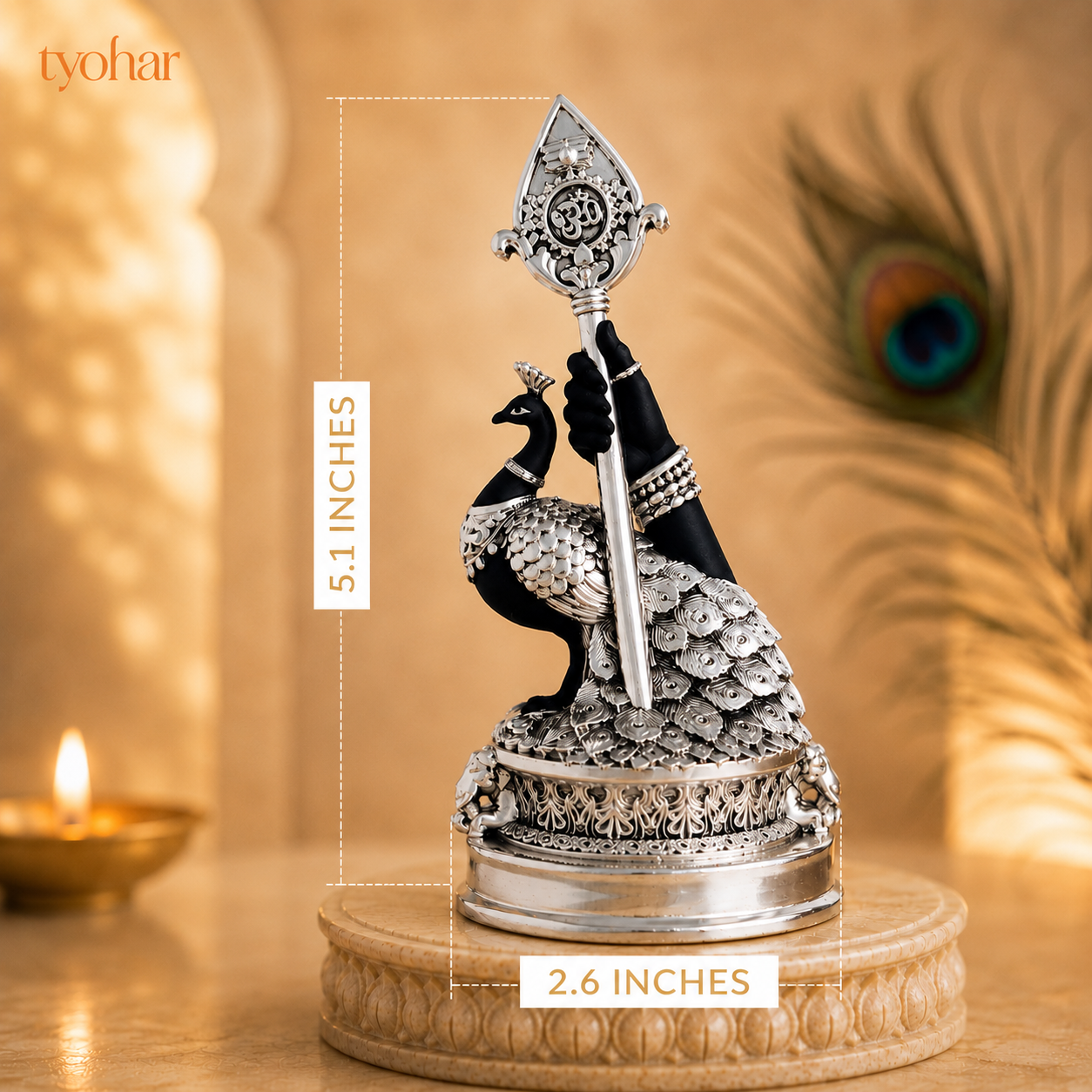 Vel Mayil Murugan Idol (999 Silver Plated)