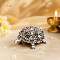 Ashtalakshmi Tortoise Idol | 999 Silver Plated [3.5 inch]