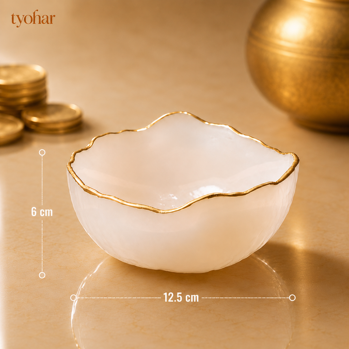 Pure Selenite Money Bowl with Real Gold Lining