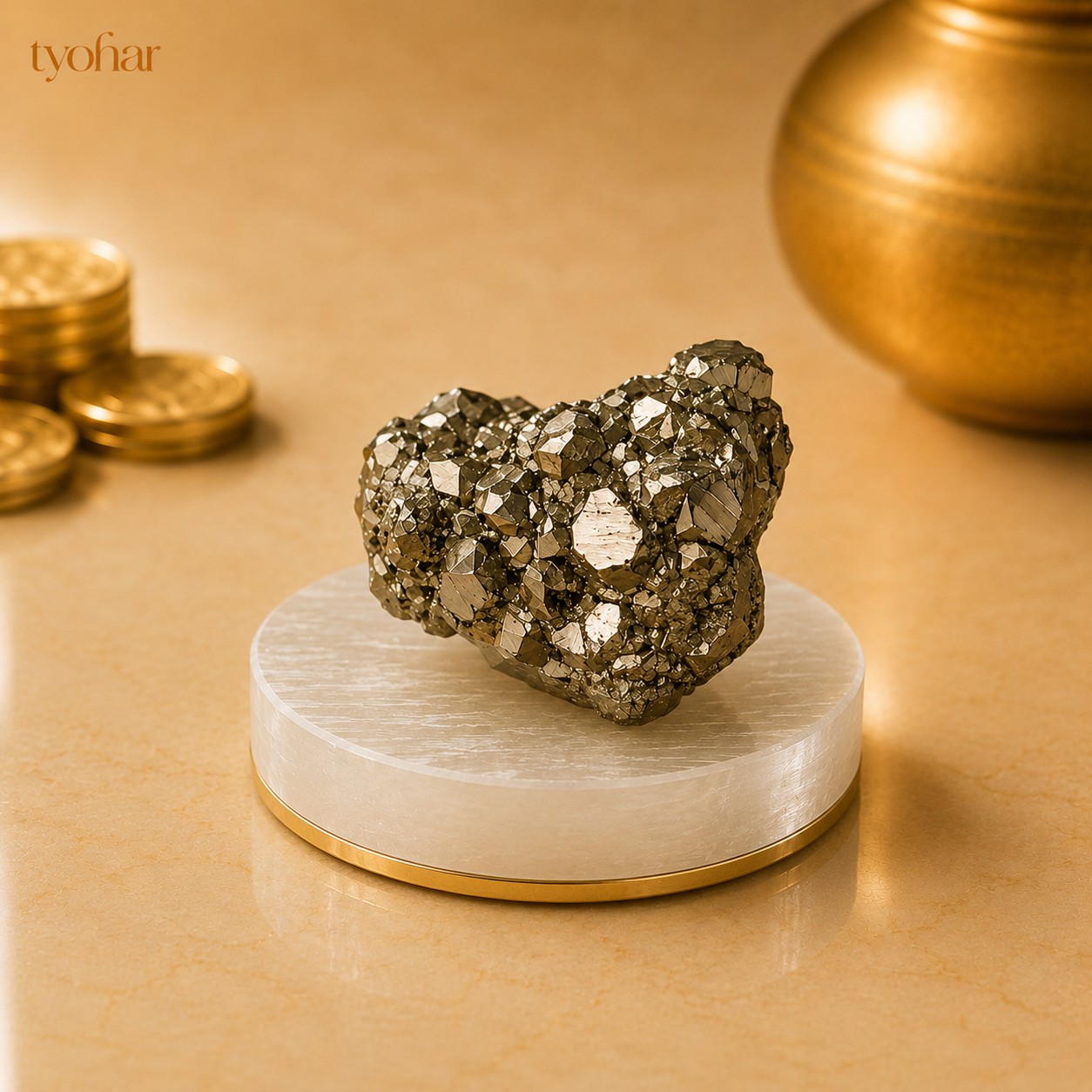 Pure Selenite Money Bowl with Real Gold Lining