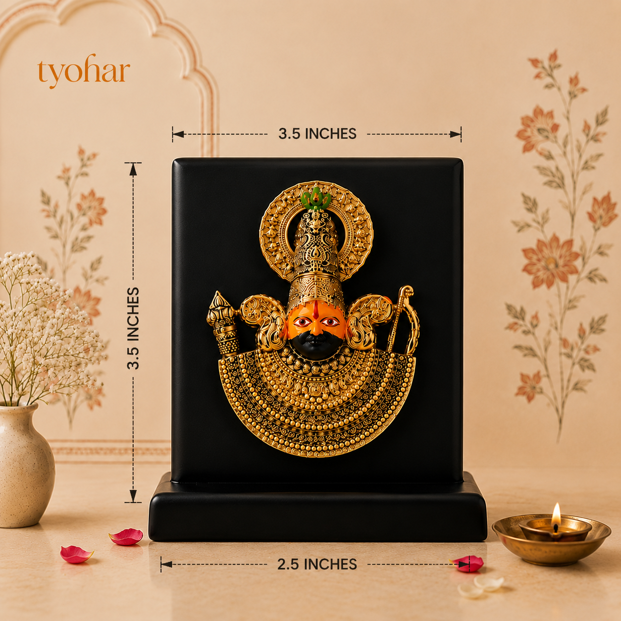 Baba Khatu Shyam Ji 3D Idol | Pure Gold & Silver Plated