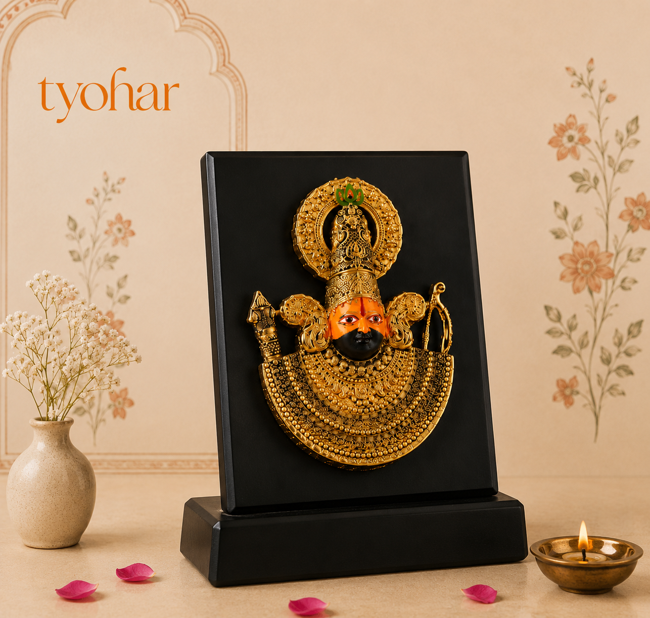 Baba Khatu Shyam Ji 3D Idol | Pure Gold & Silver Plated