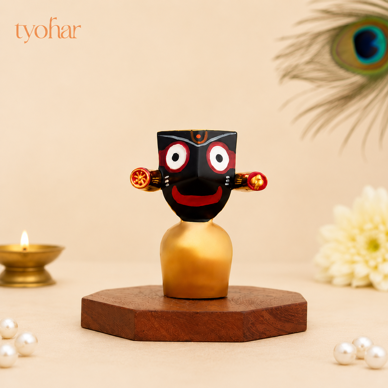 Lord Jagannath, Subhadra, Balabhadra Murti Set | Gold Plated
