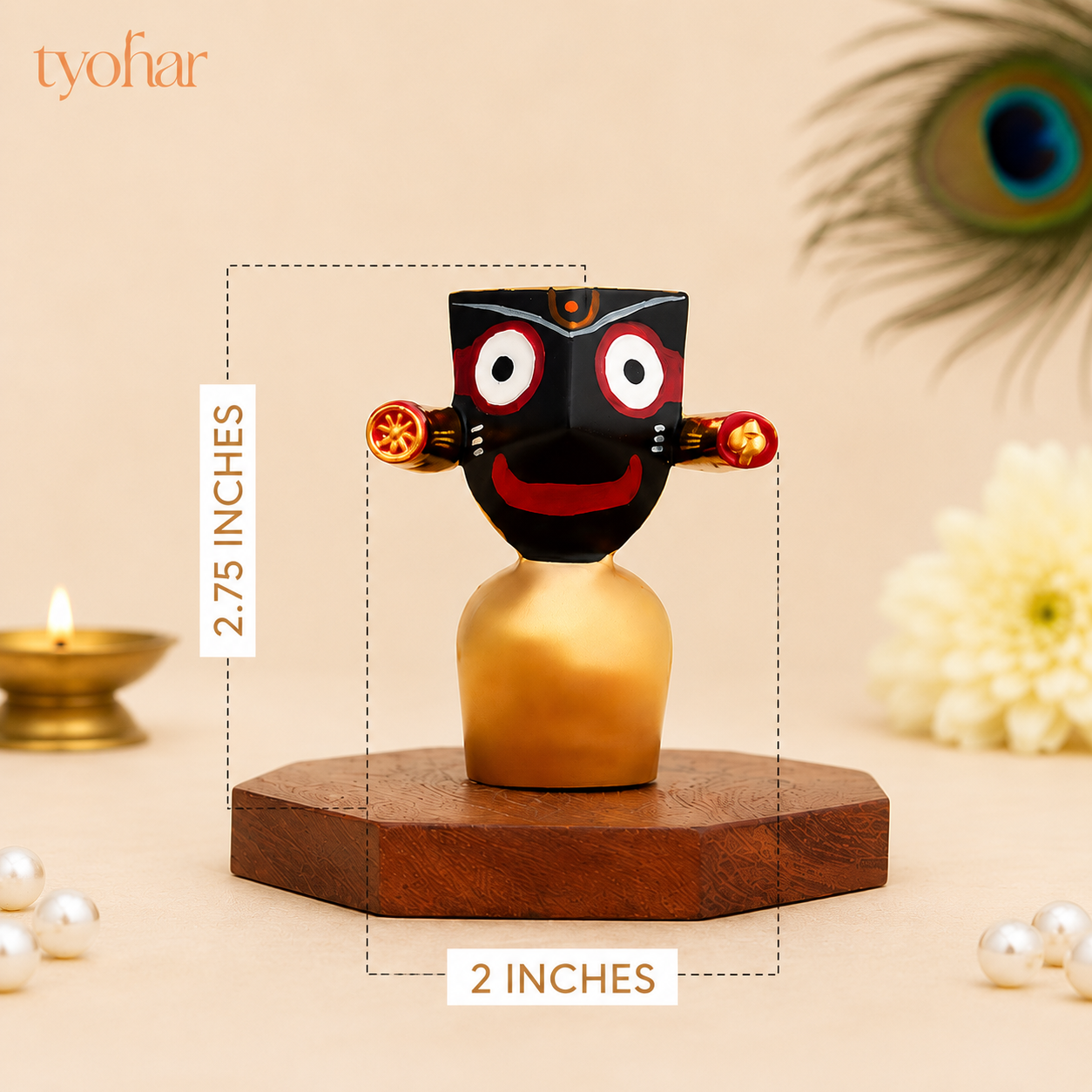 Lord Jagannath, Subhadra, Balabhadra Murti Set | Gold Plated