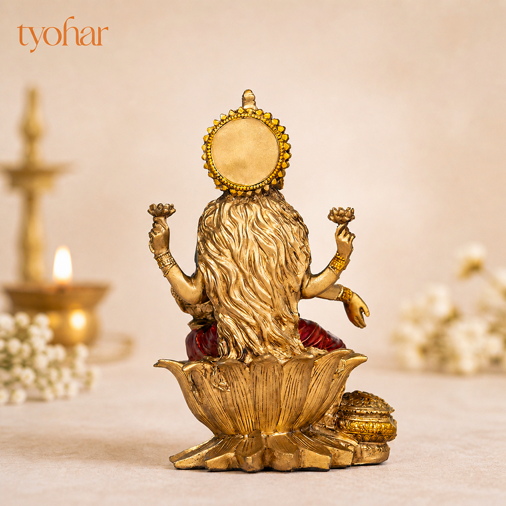 Antique Goddess Lakshmi Idol | Rustic Finish [7 Inch]