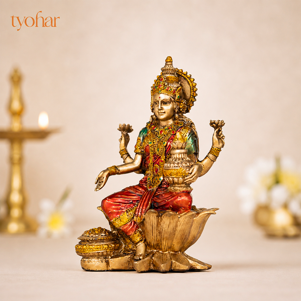 Antique Goddess Lakshmi Idol | Rustic Finish [7 Inch]