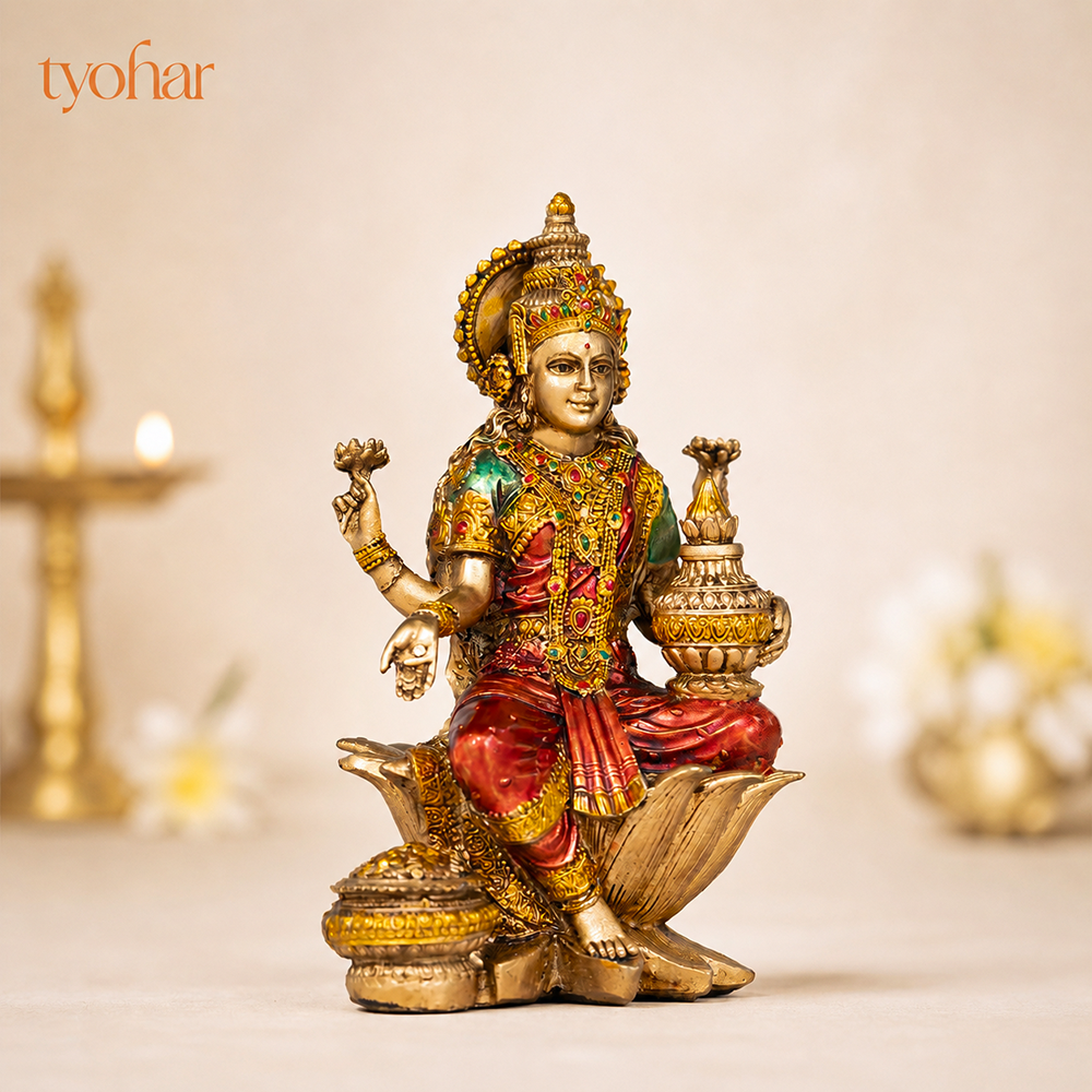 Antique Goddess Lakshmi Idol | Rustic Finish [7 Inch]