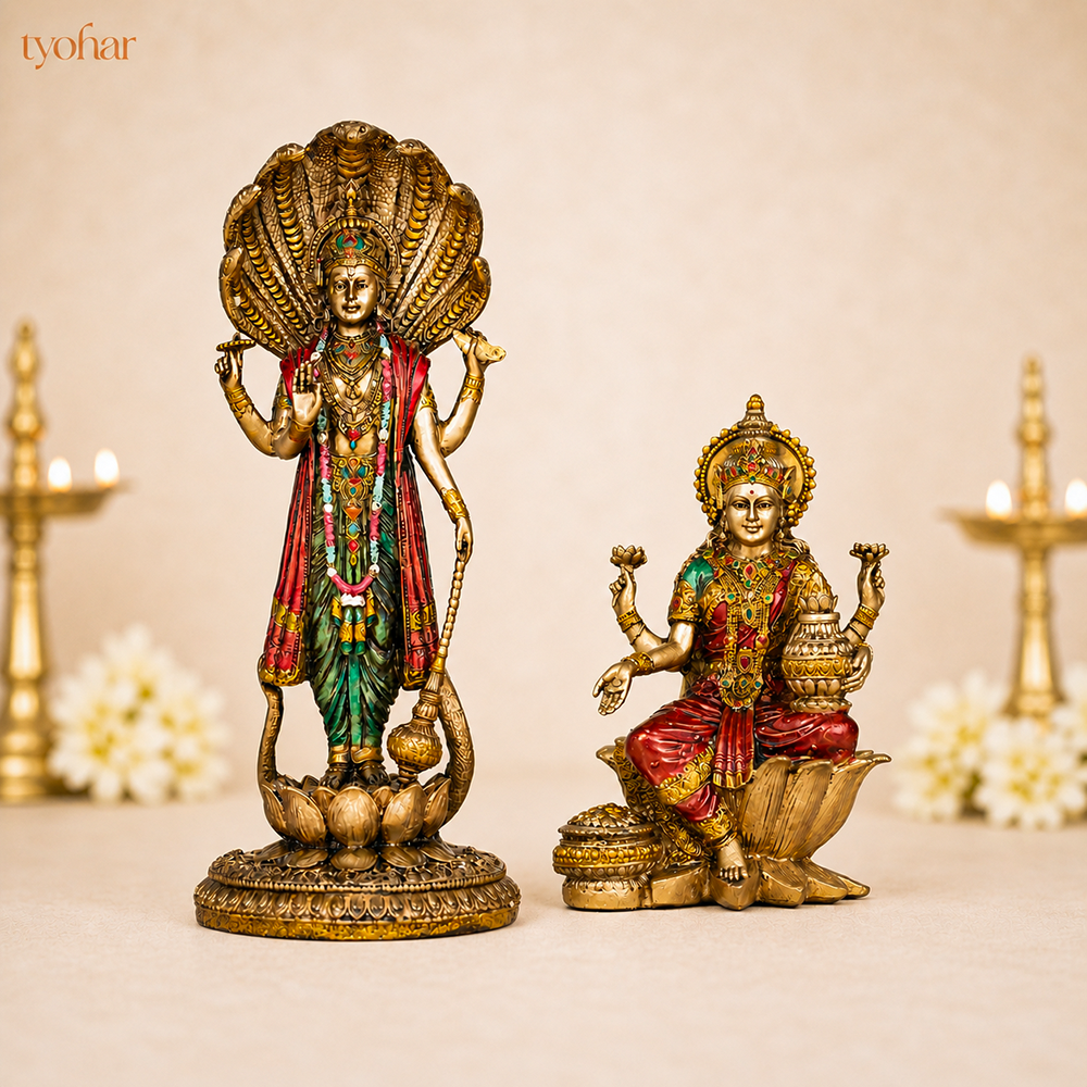 Antique Goddess Lakshmi Idol | Rustic Finish [7 Inch]