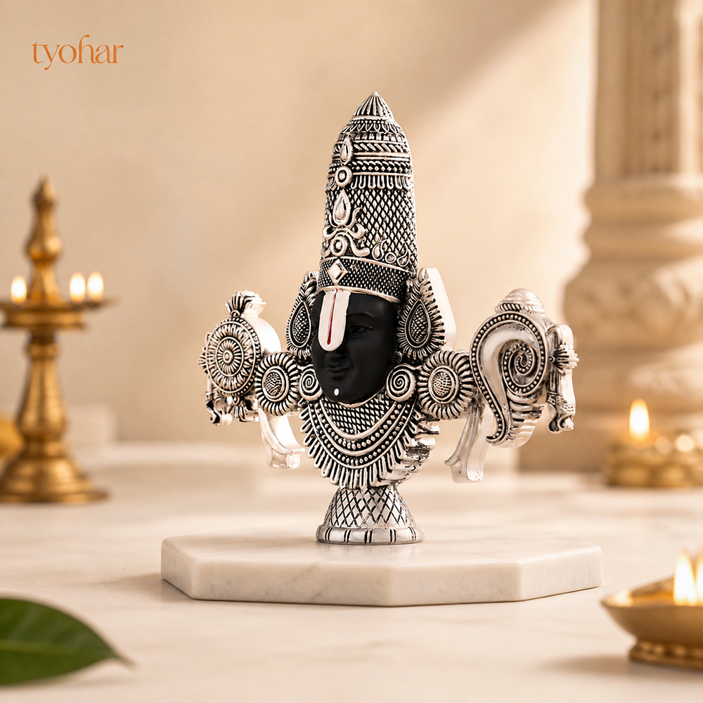Shree Balaji Face Idol | Pure Silver Plated