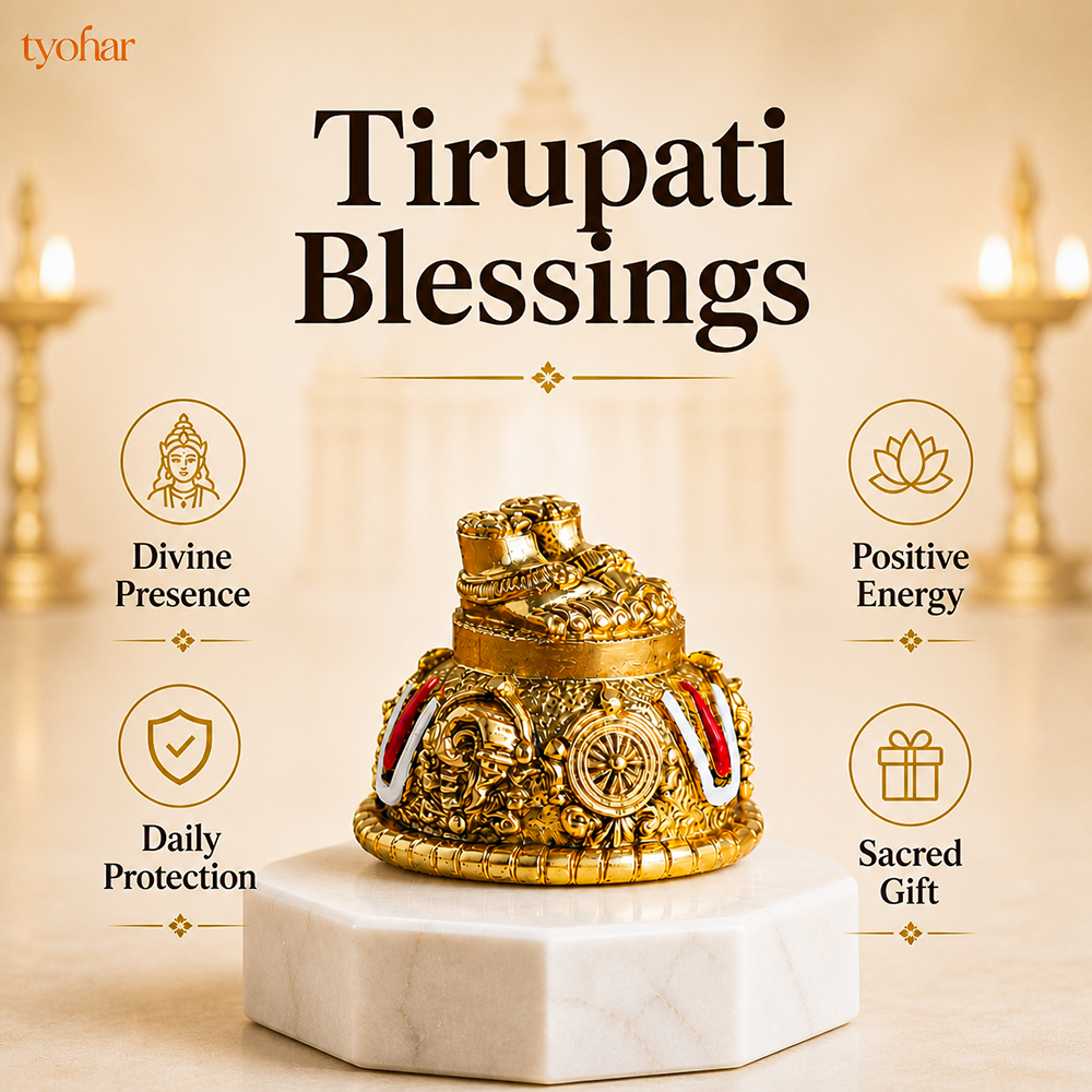 Sri Balaji Charan With Shanku Chakra Namam | Pure Gold Plated [2 Inch]