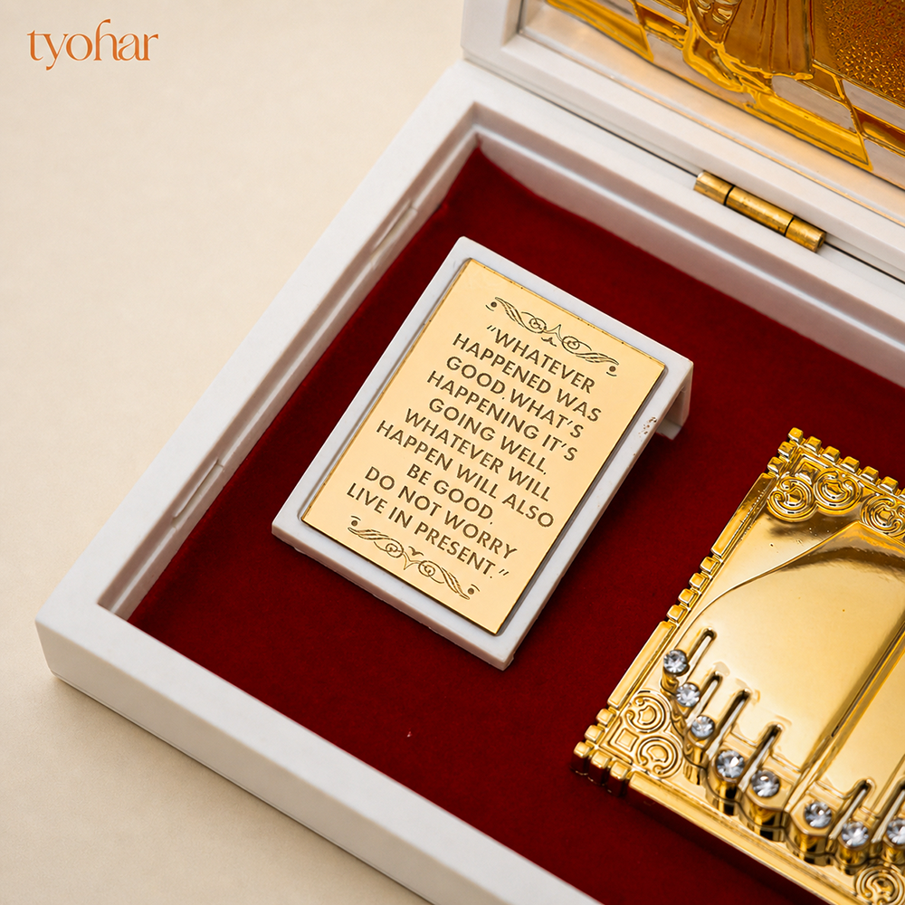 Shreenathji & Radha Krishna Pocket Temple | Pure Gold Plated
