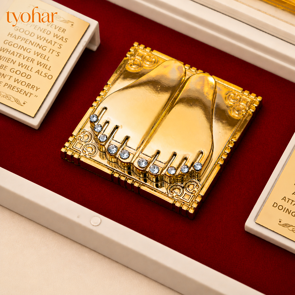 Shreenathji & Radha Krishna Pocket Temple | Pure Gold Plated
