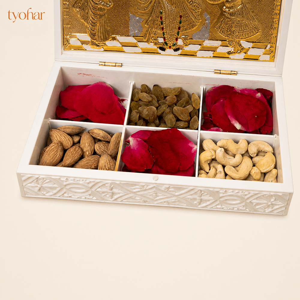Shreenathji & Radha Krishna Pocket Temple | Pure Gold Plated