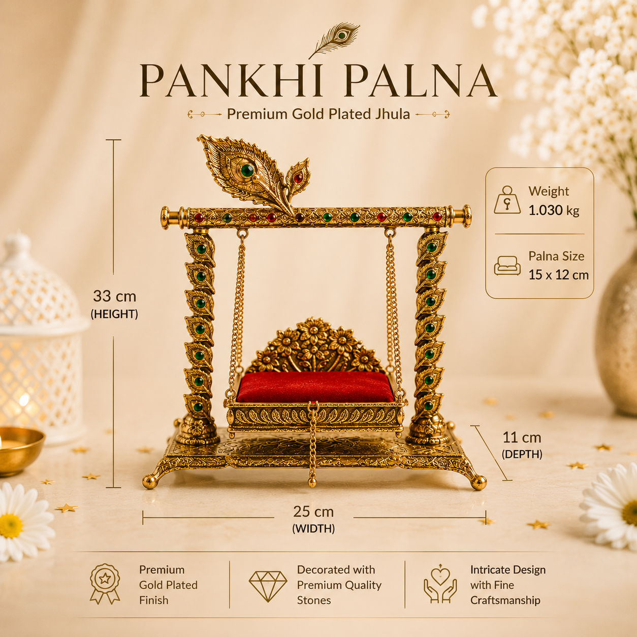 Laddu Gopal Kanha Idol | Pure 24K Gold Plated (Janmashtami Special)