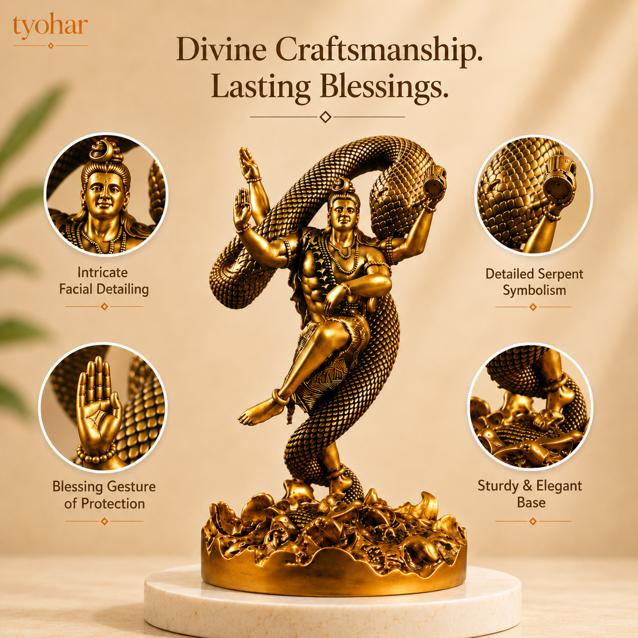 Divine Car Dashboard Idol - Marble Dust Coated