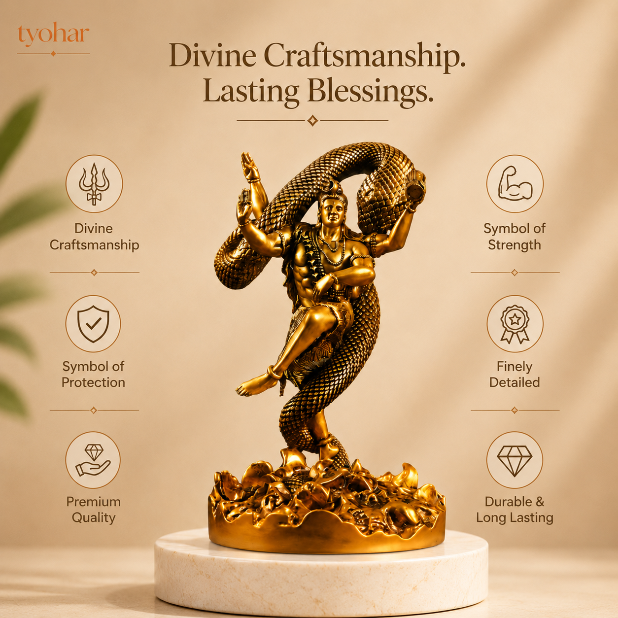 Divine Car Dashboard Idol - Marble Dust Coated