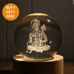 Divine 3D Crystal Lamp – Laser Engraved God Idol Night Light with Wooden LED Base
