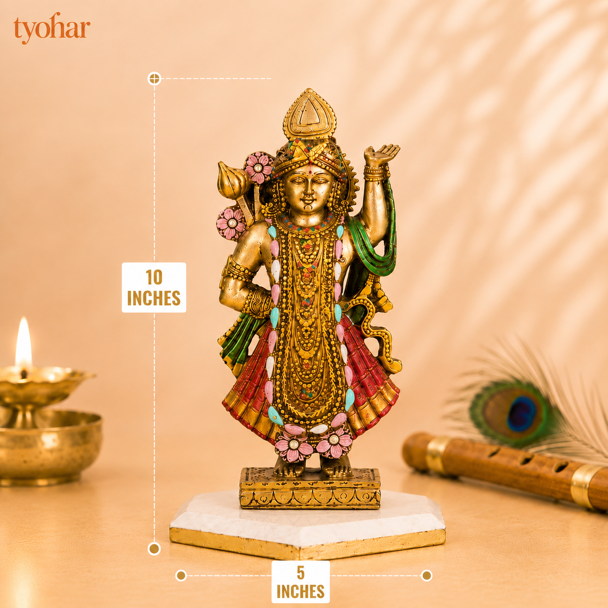 Lord Shreenath Ji Murti Antique Idol (10 Inch)