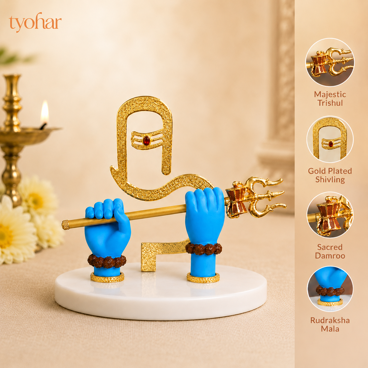 Mahadev's Divine Hands Idol | Gold Plated