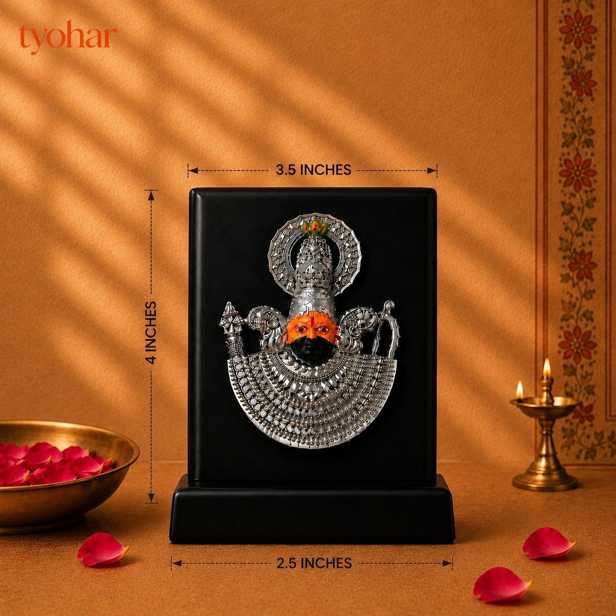 Baba Khatu Shyam Ji 3D Idol | Pure Gold & Silver Plated