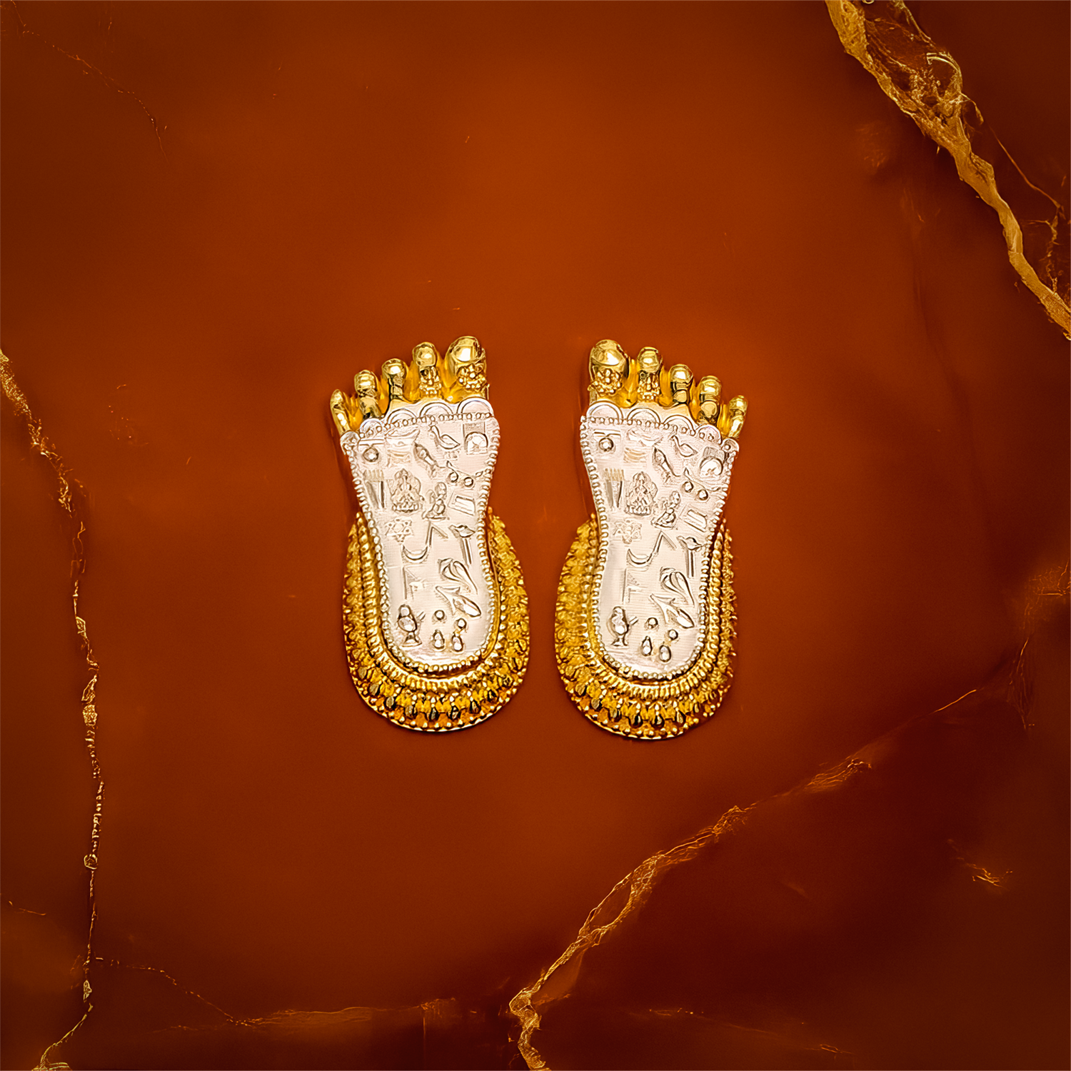 Maa Laxmi Charan Paduka | 24K Gold and 999 Silver Plated
