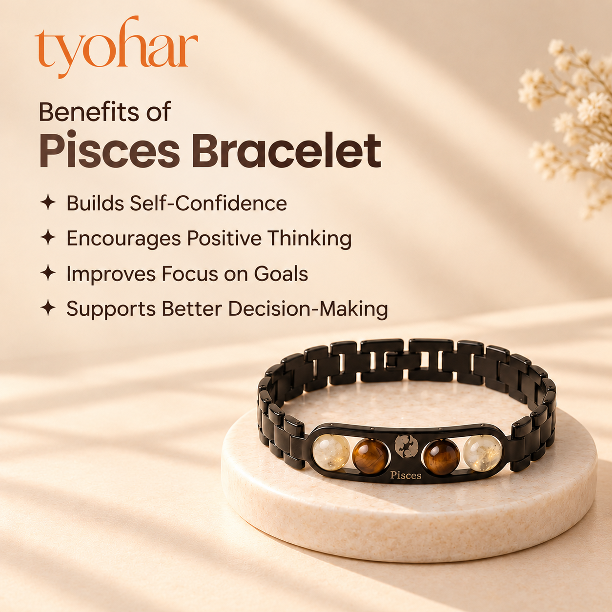 Zodiac Sign Bracelet | Your Crystals + FREE Selenite Plate
