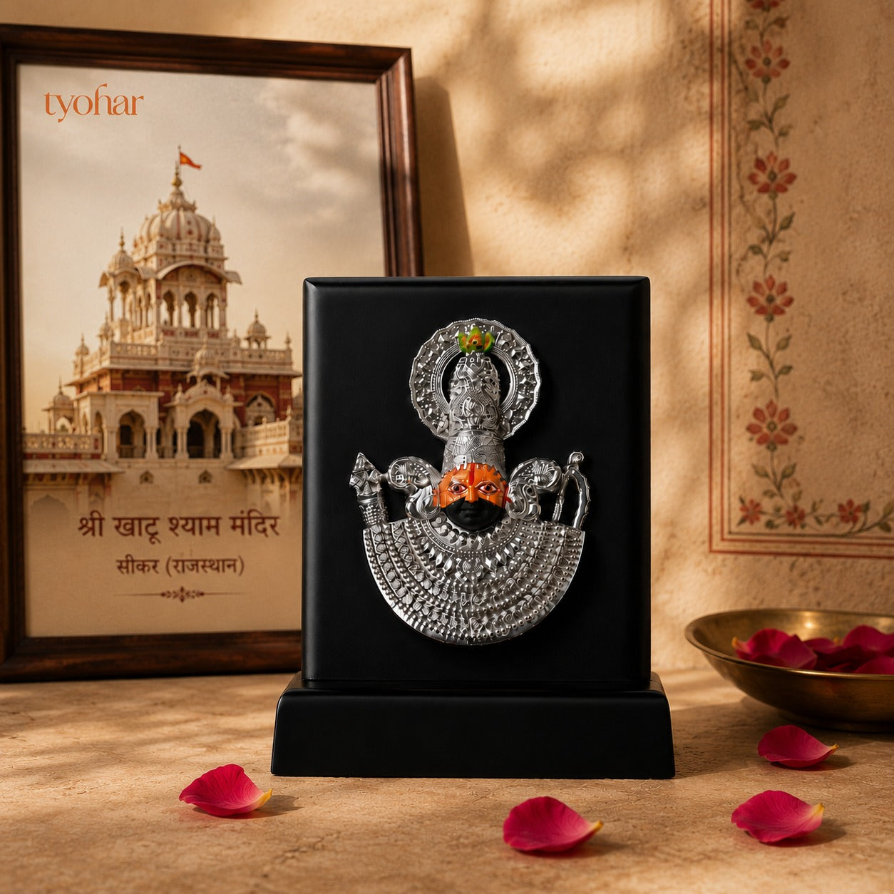Baba Khatu Shyam Ji 3D Idol | Pure Gold & Silver Plated