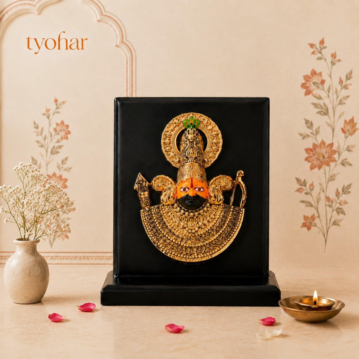 Baba Khatu Shyam Ji 3D Idol | Pure Gold & Silver Plated