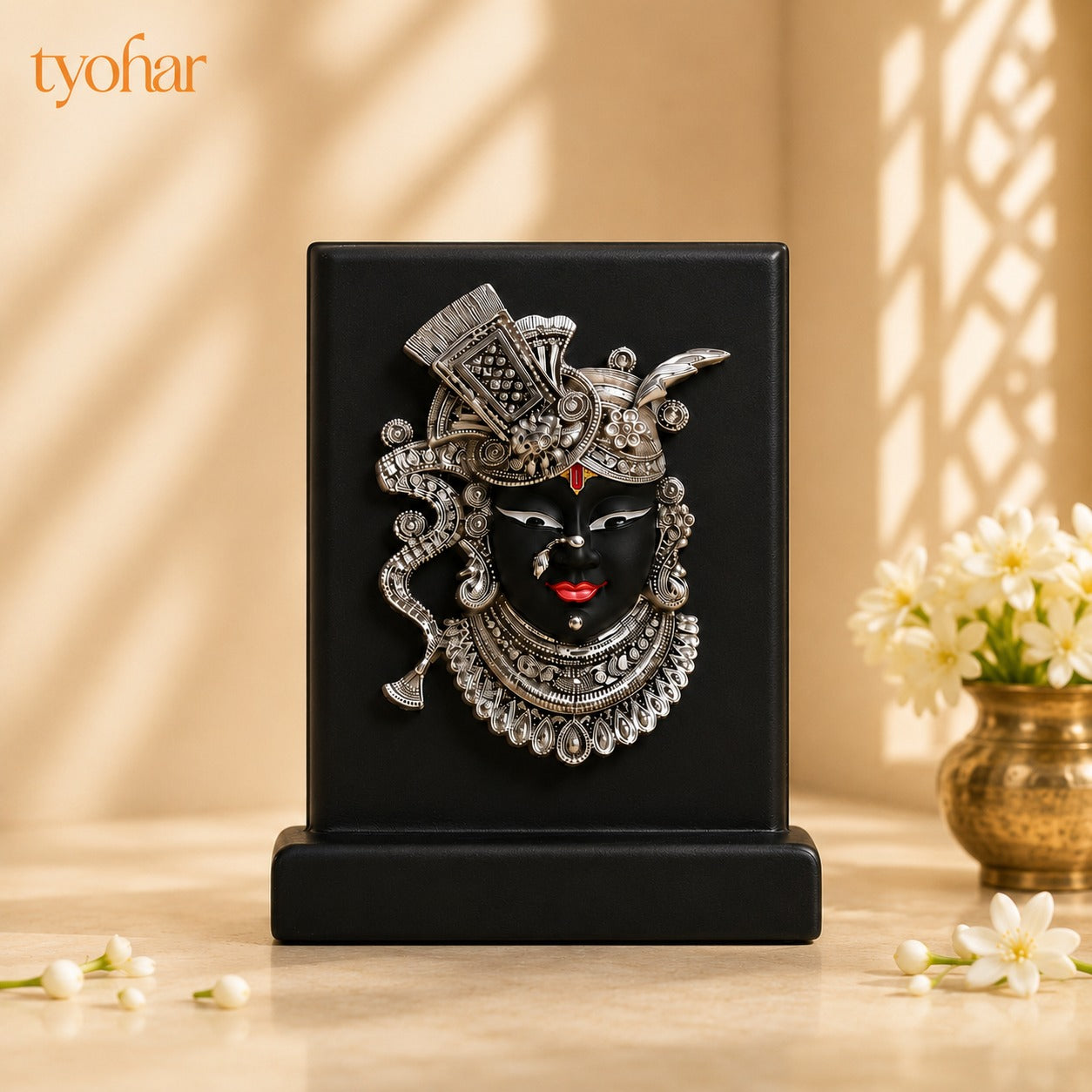 3D Radhe Krishna & Shreenath Ji Frame | 999 Silver Plated