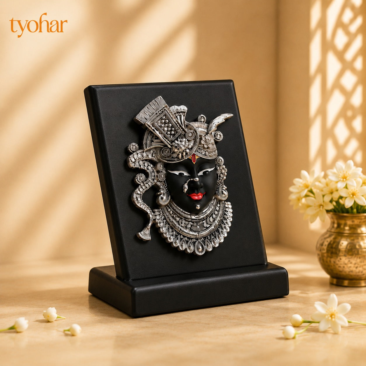3D Radhe Krishna & Shreenath Ji Frame | 999 Silver Plated