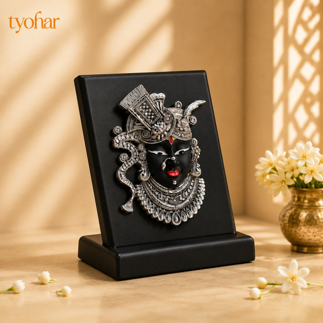 3D Radhe Krishna & Shreenath Ji Frame | 999 Silver Plated
