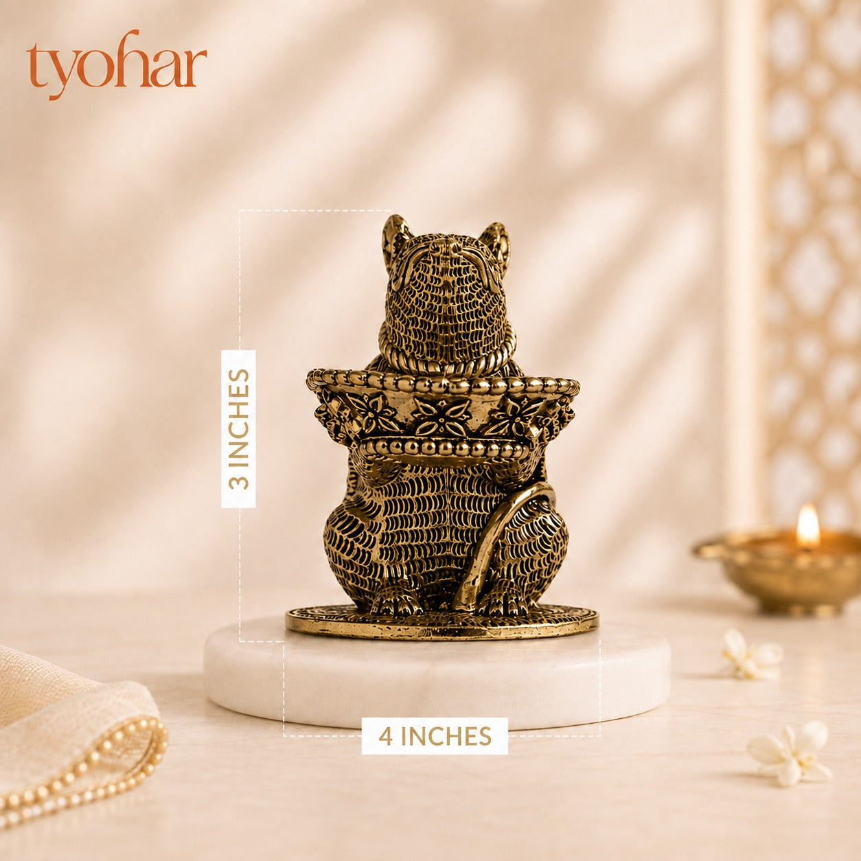 Brass Mushak Raj Diya | Pure Brass, Best For Pooja