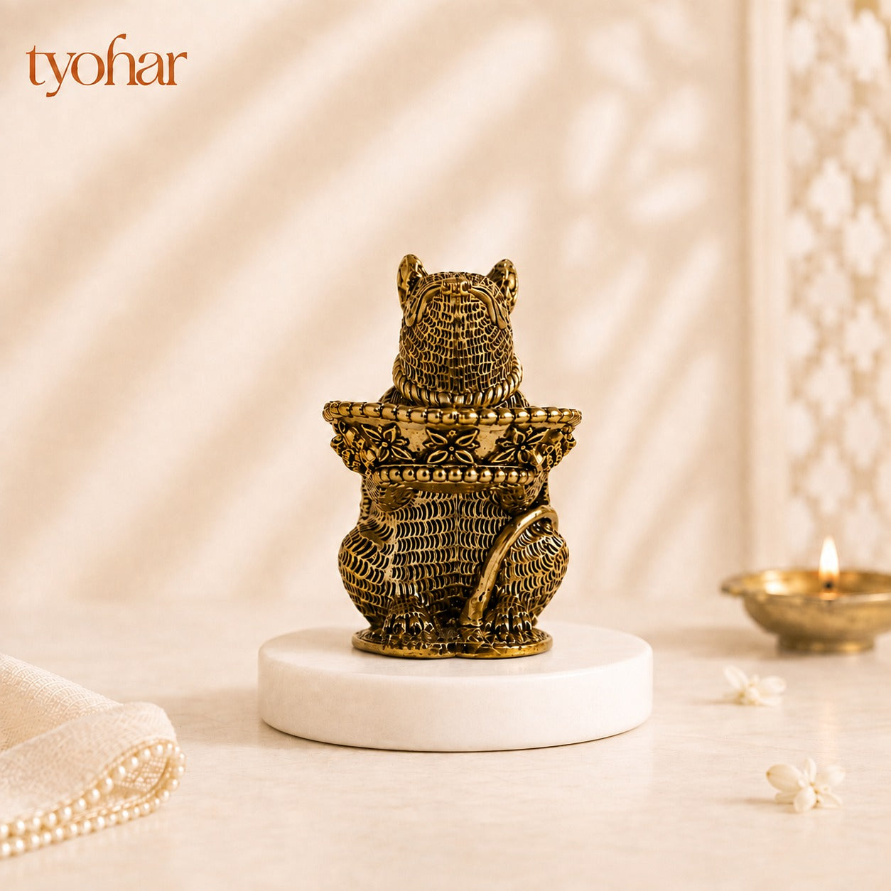 Brass Mushak Raj Diya | Pure Brass, Best For Pooja
