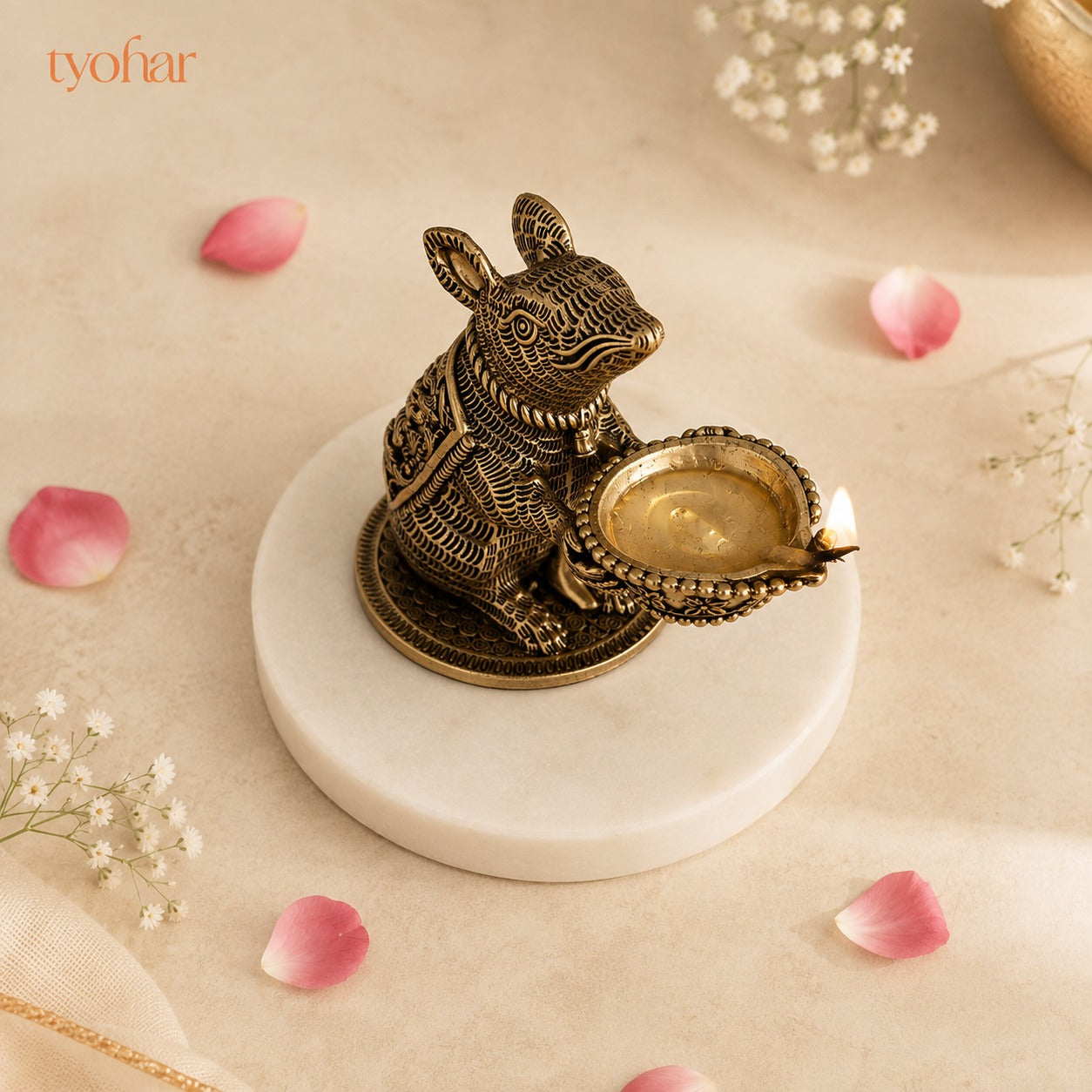 Brass Mushak Raj Diya | Pure Brass, Best For Pooja
