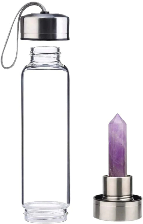 Amethyst Wand Energy Healing Water Bottle